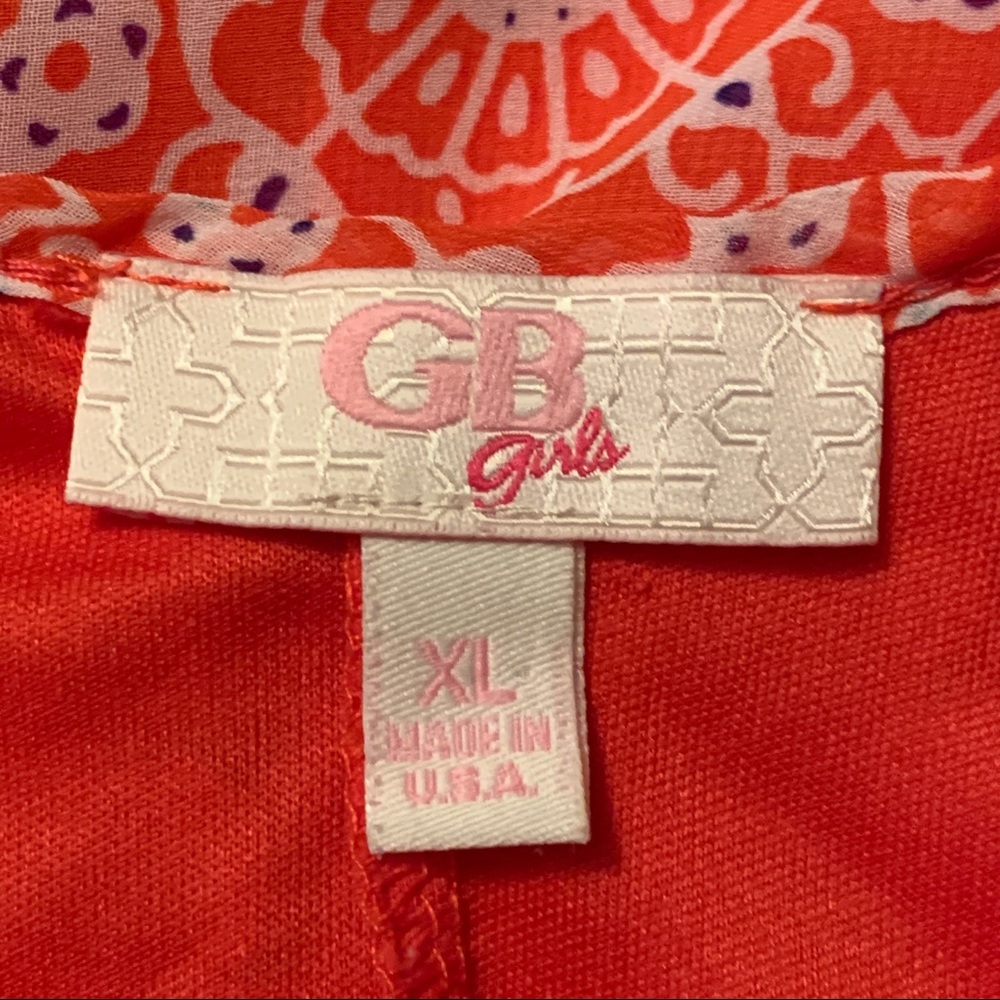 GB Girl Orange Lightweight Geometric Cold Shoulder Dress Youth size X-Large - Picture 13 of 15